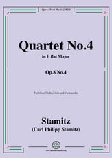 Quartet No.4 in E flat Major,Op.8 No.4,for Ob,Vln,Vla and VC P.O.D cover